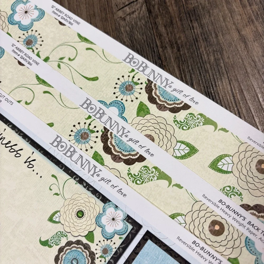 Chic Craft Paper Set - Floral, Script, Houndstooth Patterns - Picture 8 of 8